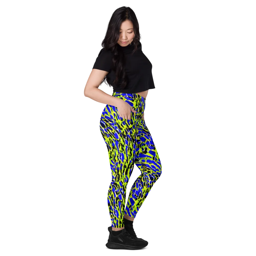 Lime Static on Leggings with Pockets — Right