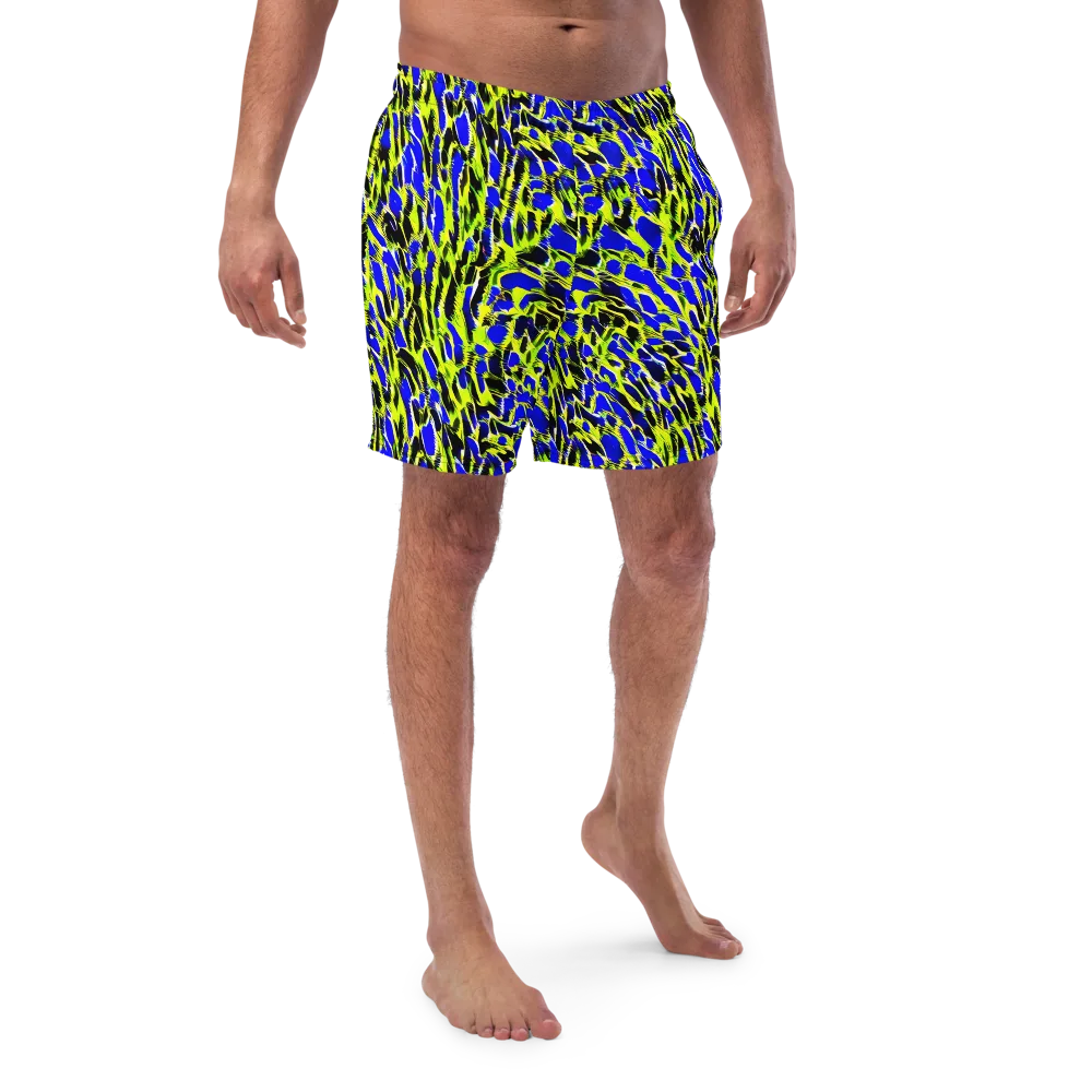 Lime Static on Swim Trunks — Front