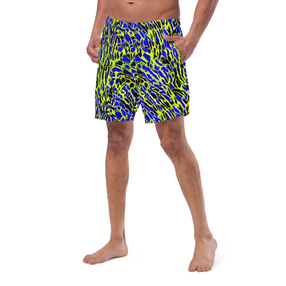 Lime Static on Swim Trunks — Left Front