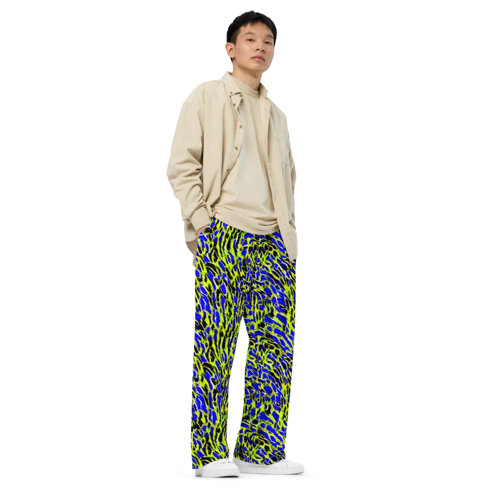 Lime Static on Wide-Leg Pants — Right Front
