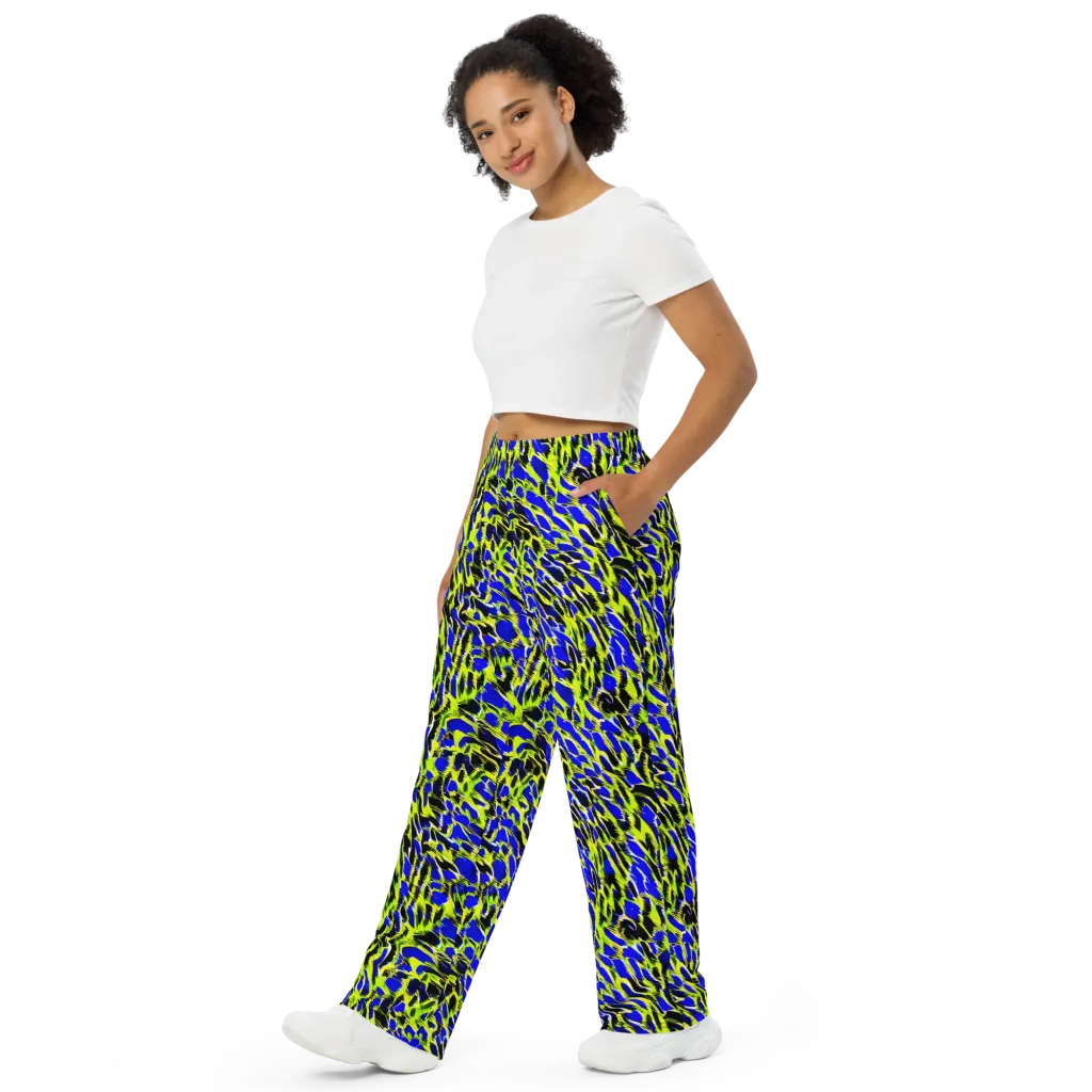 Lime Static on Wide-Leg Pants — Left Front