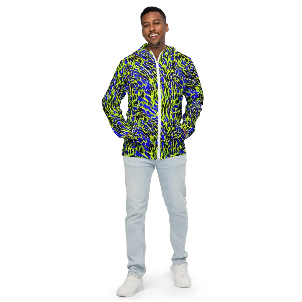 Lime Static on Men's Windbreaker — Front