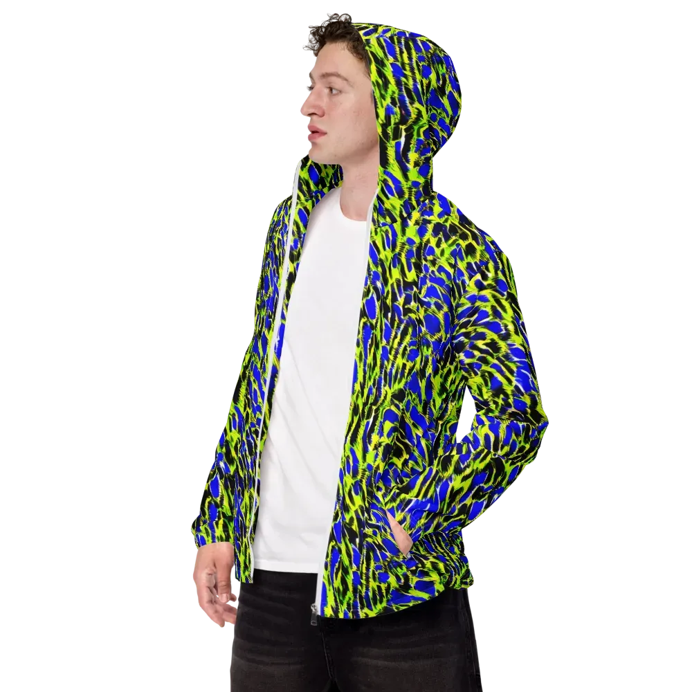 Lime Static on Men's Windbreaker — Left Front