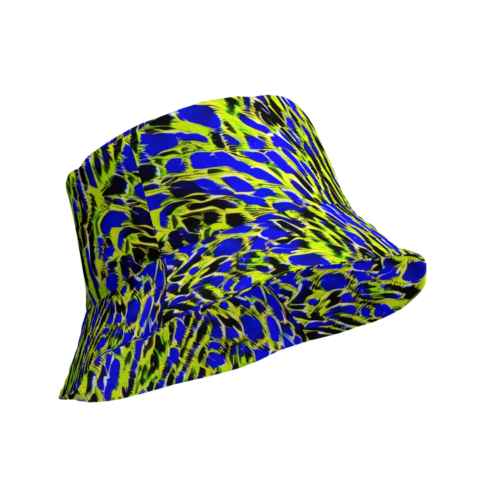 Lime Static on Reversible Bucket Hat — Product details Outside