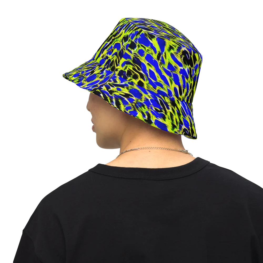 Lime Static on Reversible Bucket Hat — Back Inside
