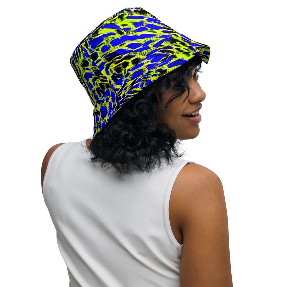 Lime Static on Reversible Bucket Hat — Right Outside