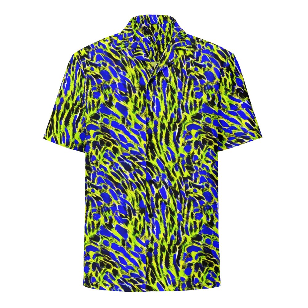 Lime Static on Button Shirt — Front