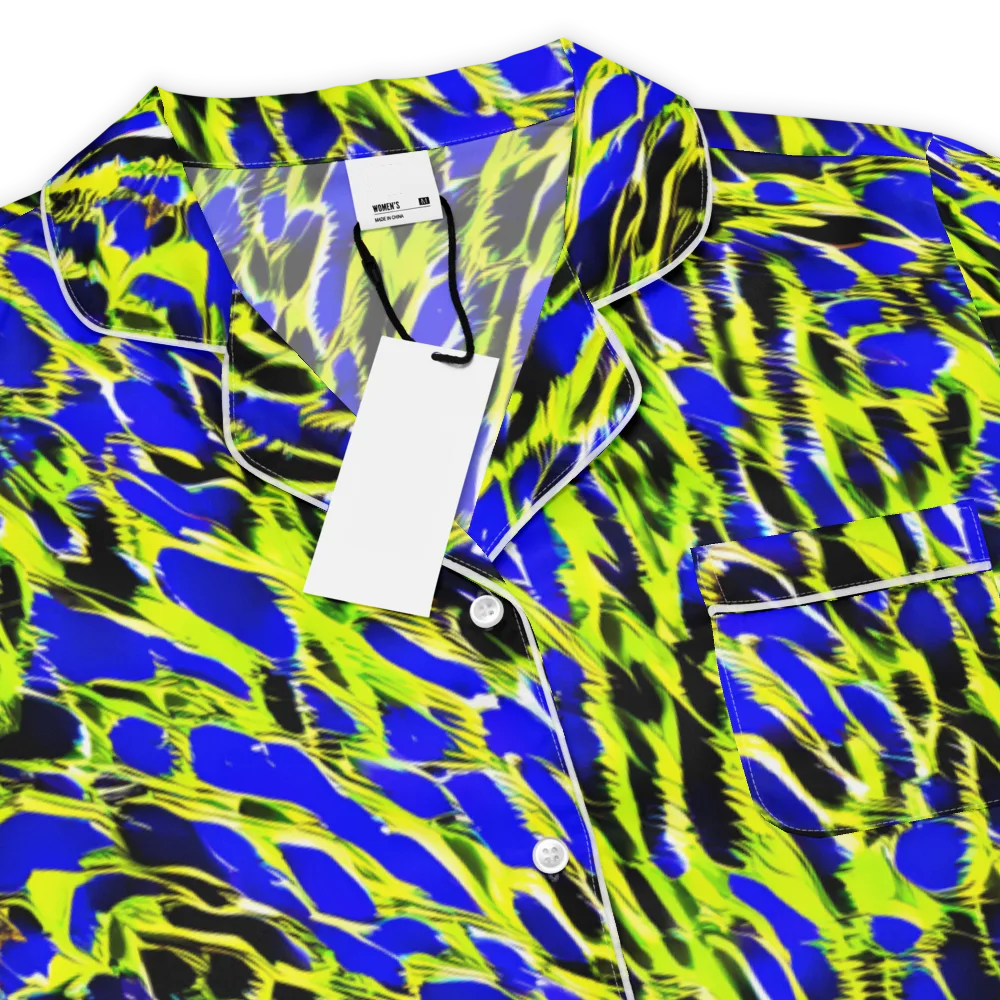 Lime Static on Women's Short Sleeve Pajama Top — Product details