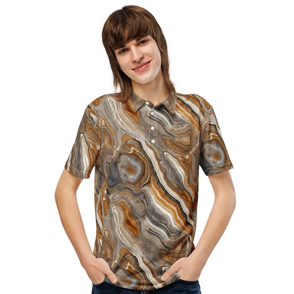 Amber Stratigraphy on Men's Slim Fit Polo Shirt — Front
