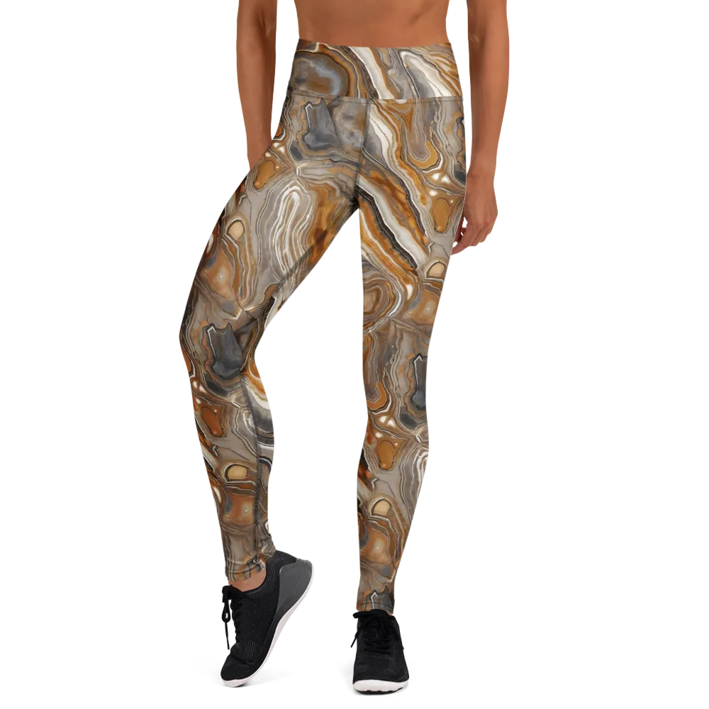 Amber Stratigraphy on Yoga Leggings — Front