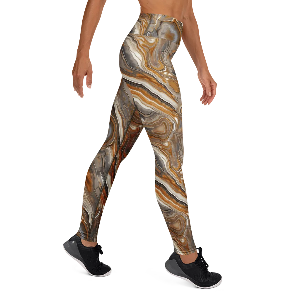 Amber Stratigraphy on Yoga Leggings — Right