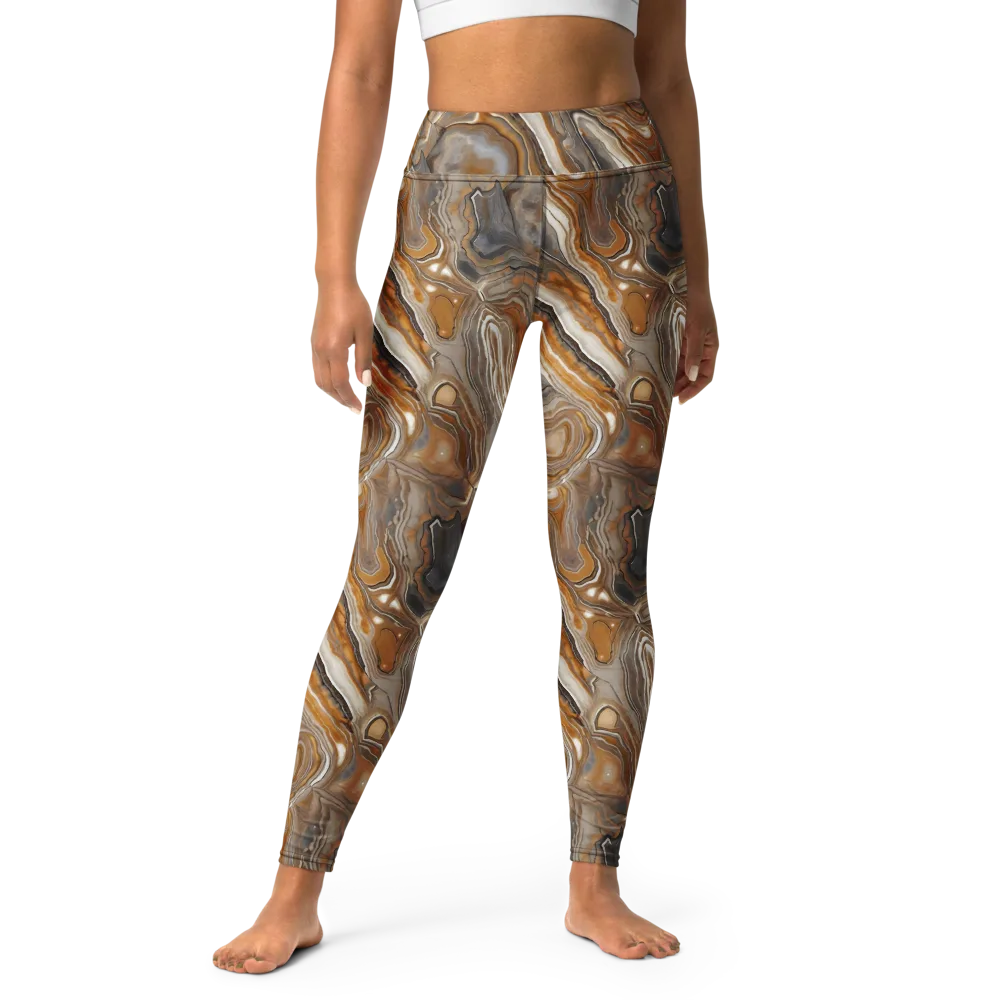 Amber Stratigraphy on Yoga Leggings — Front