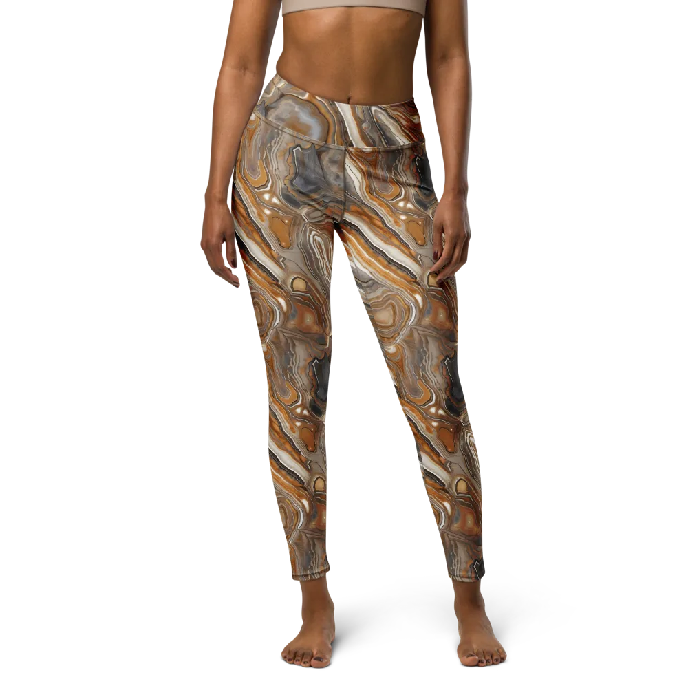 Amber Stratigraphy on Yoga Leggings — Front