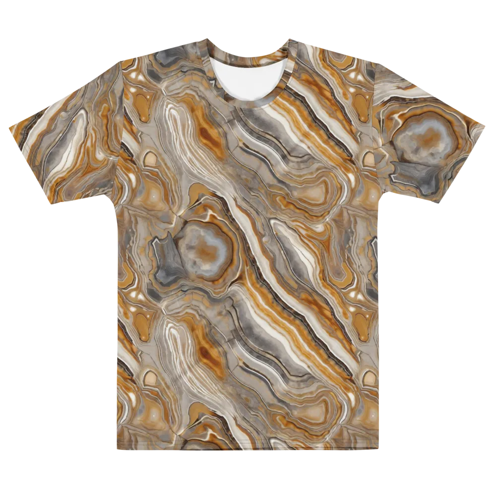 Amber Stratigraphy on Men's Cotton Crew Neck T-Shirt — Front