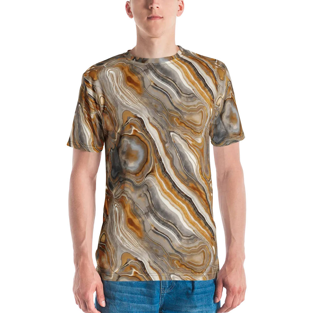 Amber Stratigraphy on Men's Crew Neck T-Shirt — Front
