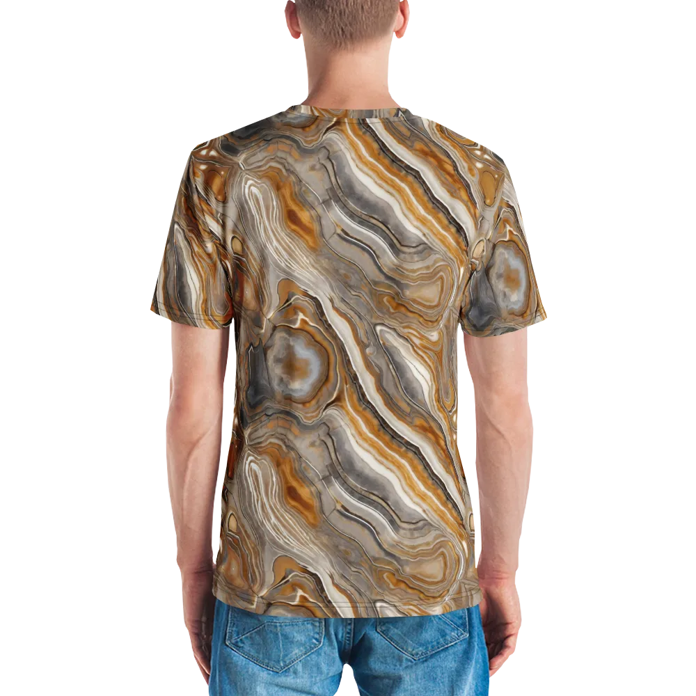 Amber Stratigraphy on Men's Crew Neck T-Shirt — Back