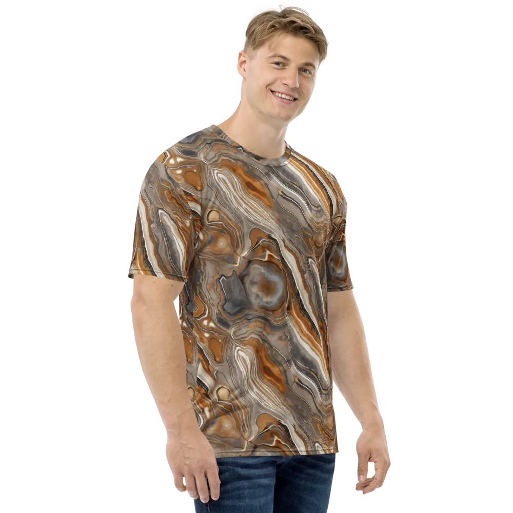 Amber Stratigraphy on Men's Crew Neck T-Shirt — Right