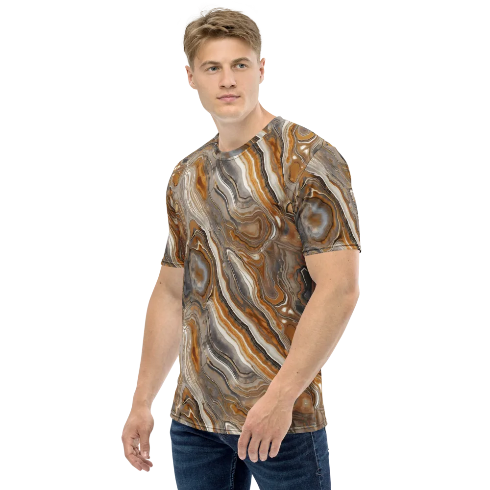Amber Stratigraphy on Men's Crew Neck T-Shirt — Left