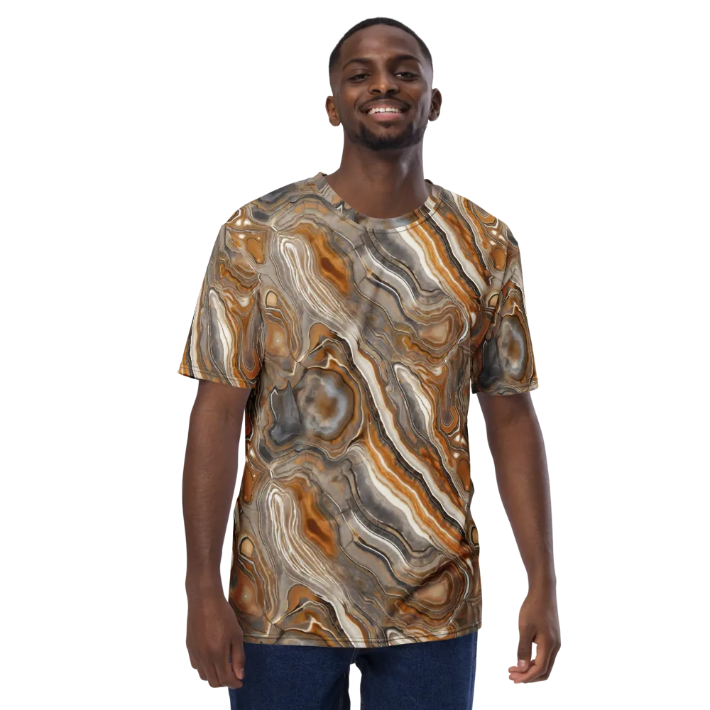 Amber Stratigraphy on Men's Crew Neck T-Shirt — Front