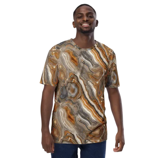 Amber Stratigraphy on a Men's Crew Neck T-Shirt