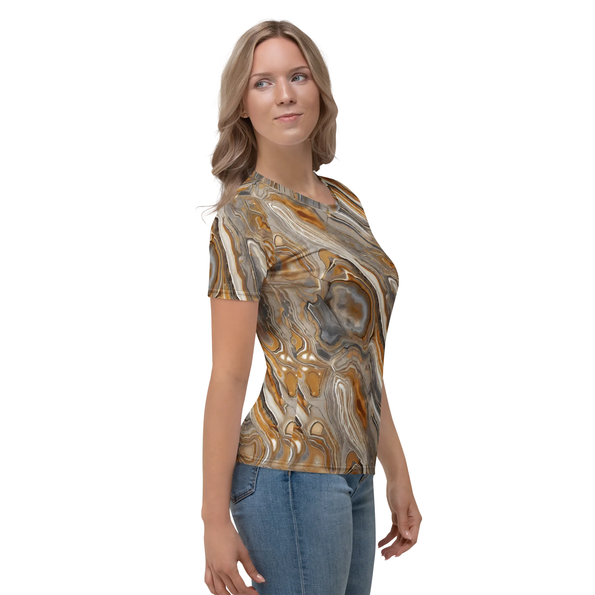 Amber Stratigraphy on Women's Crew Neck T-Shirt — Right