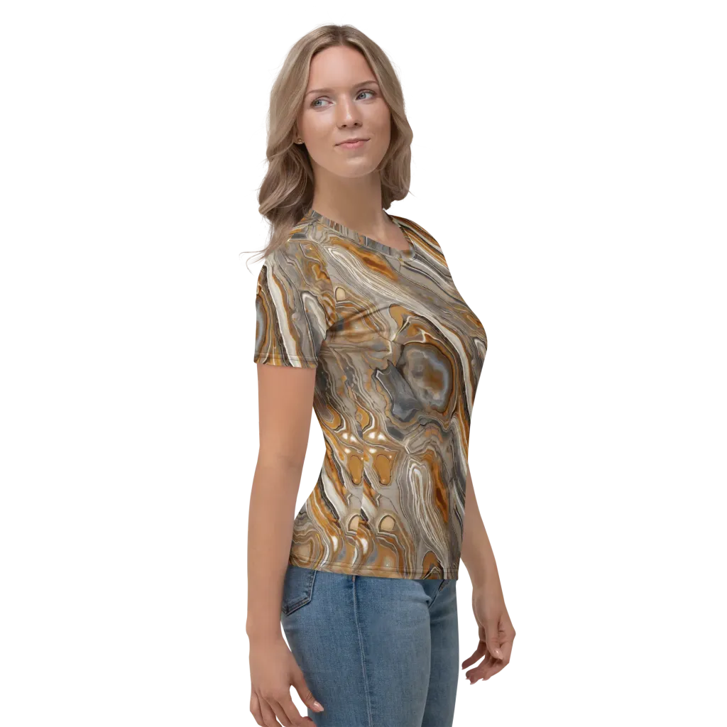 Amber Stratigraphy on Women's Crew Neck T-Shirt — Right