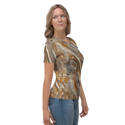 Amber Stratigraphy on a Women's Crew Neck T-Shirt