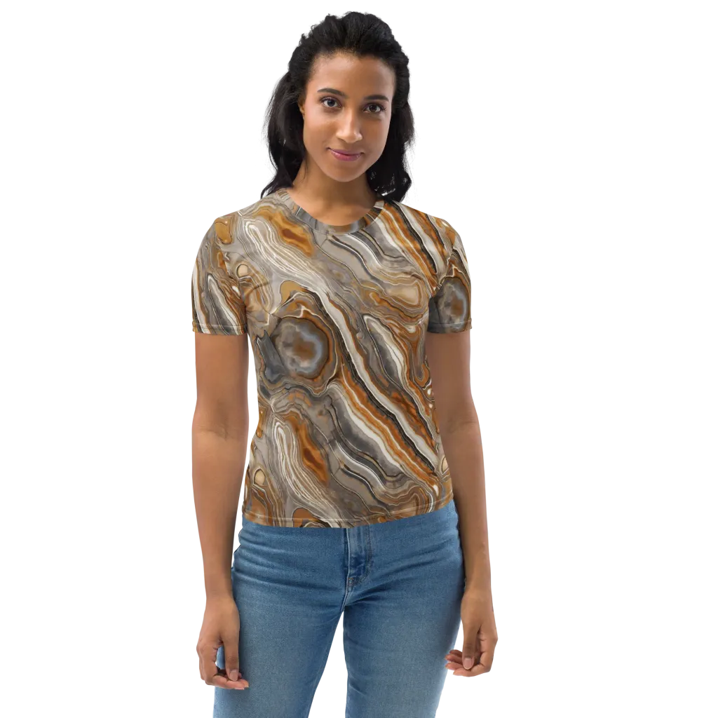 Amber Stratigraphy on Women's Crew Neck T-Shirt — Front