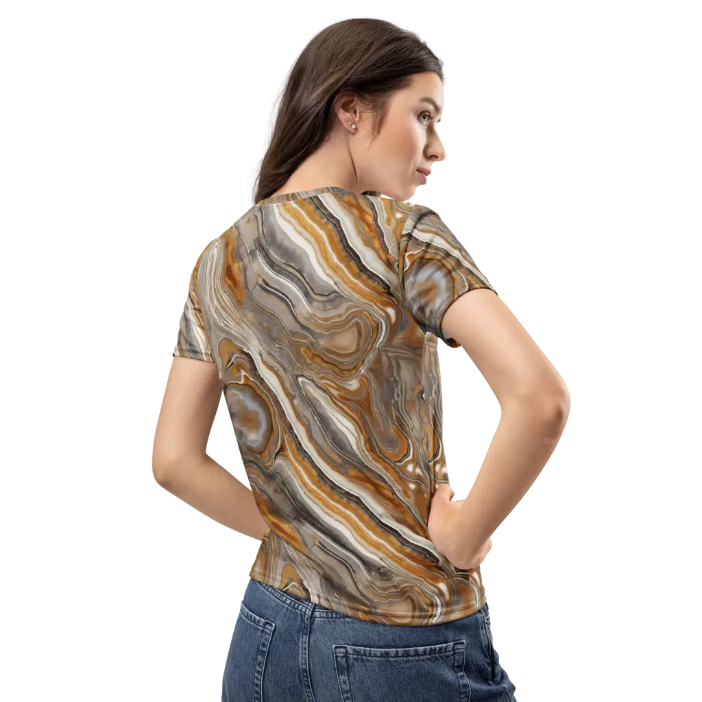 Amber Stratigraphy on Women's Crew Neck T-Shirt — Back