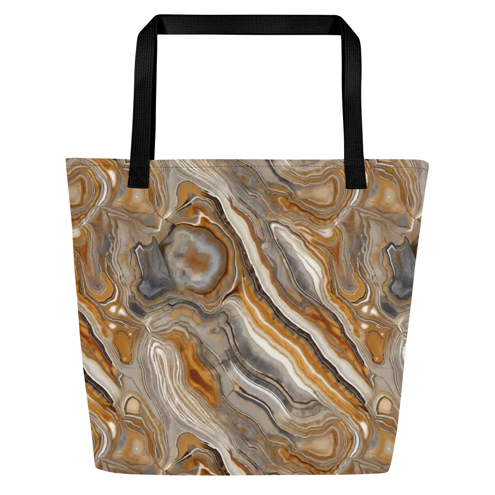 Amber Stratigraphy on Large Tote Bag W/ Pocket — Front