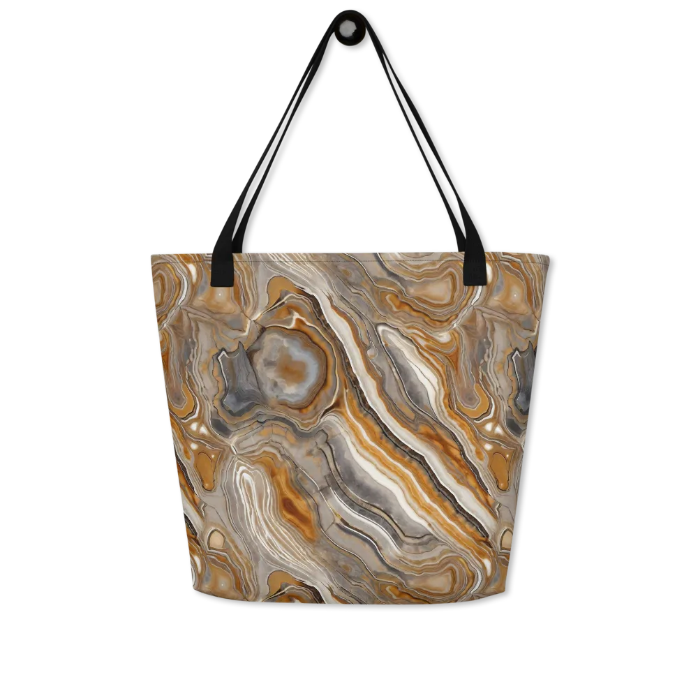 Amber Stratigraphy on Large Tote Bag W/ Pocket — Front