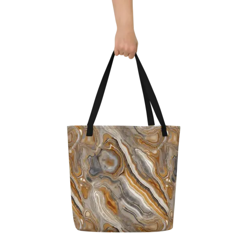 Amber Stratigraphy on a Large Tote Bag W/ Pocket