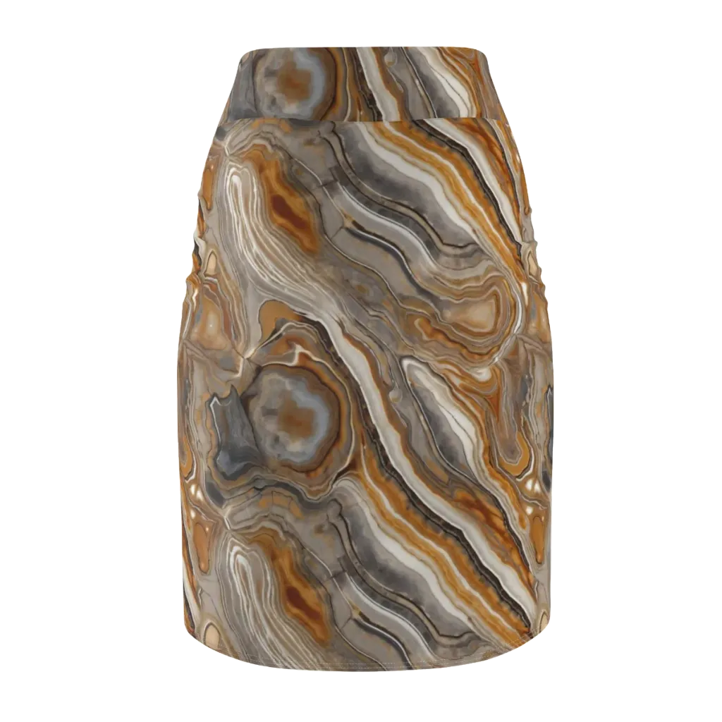 Amber Stratigraphy on Pencil Skirt — Back