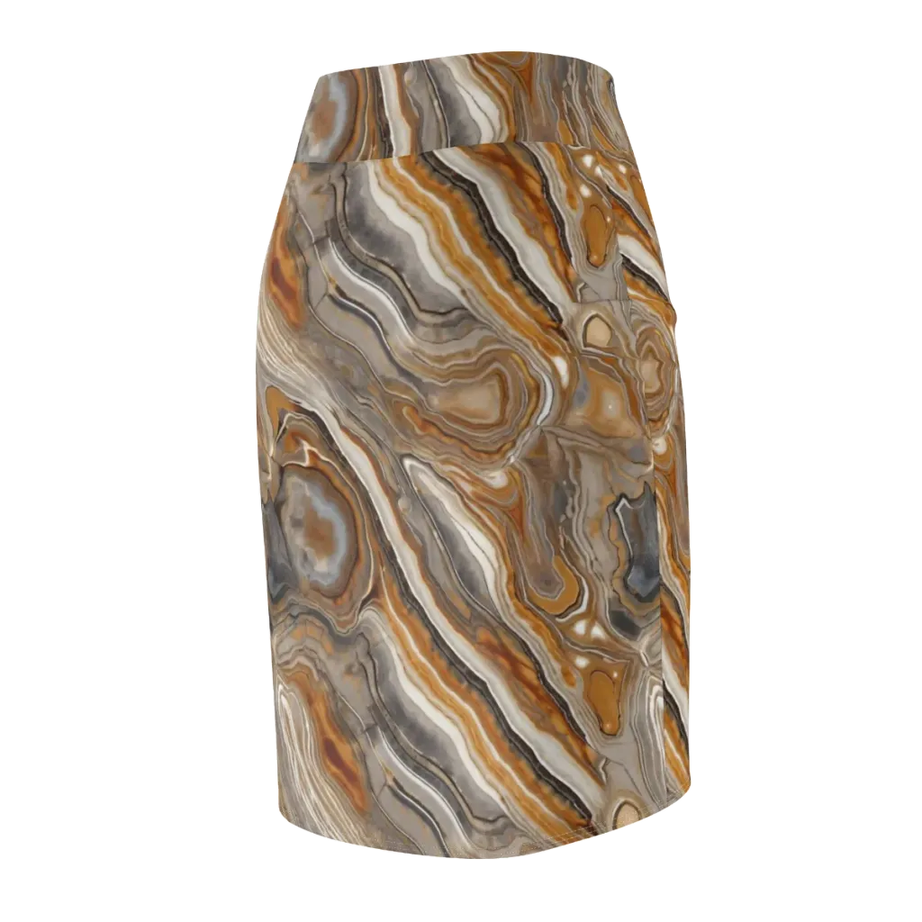 Amber Stratigraphy on Pencil Skirt — Back Side