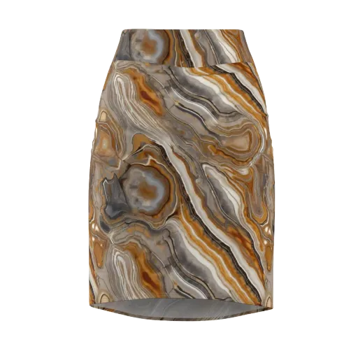 Amber Stratigraphy on a Pencil Skirt