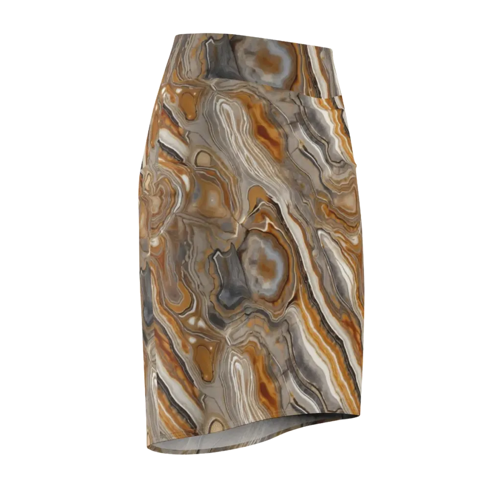 Amber Stratigraphy on Pencil Skirt — Front Side