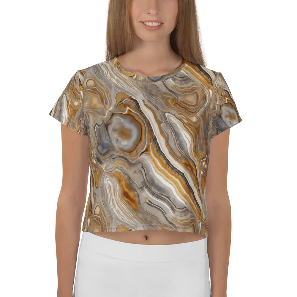 Amber Stratigraphy on Crop Tee — Front