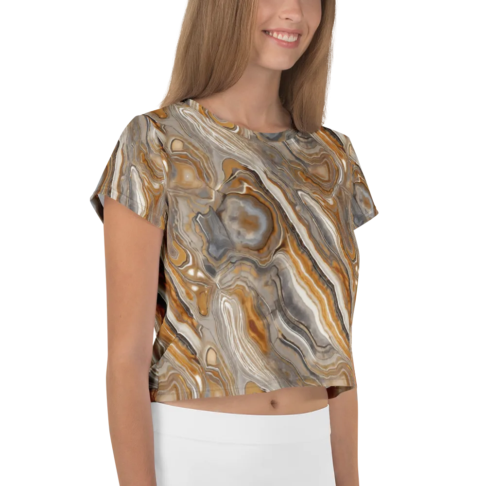 Amber Stratigraphy on Crop Tee — Right