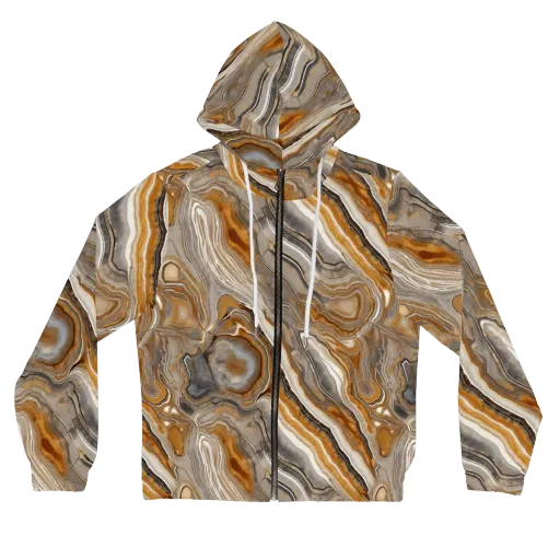 Amber Stratigraphy on a Women's Full-Zip Hoodie