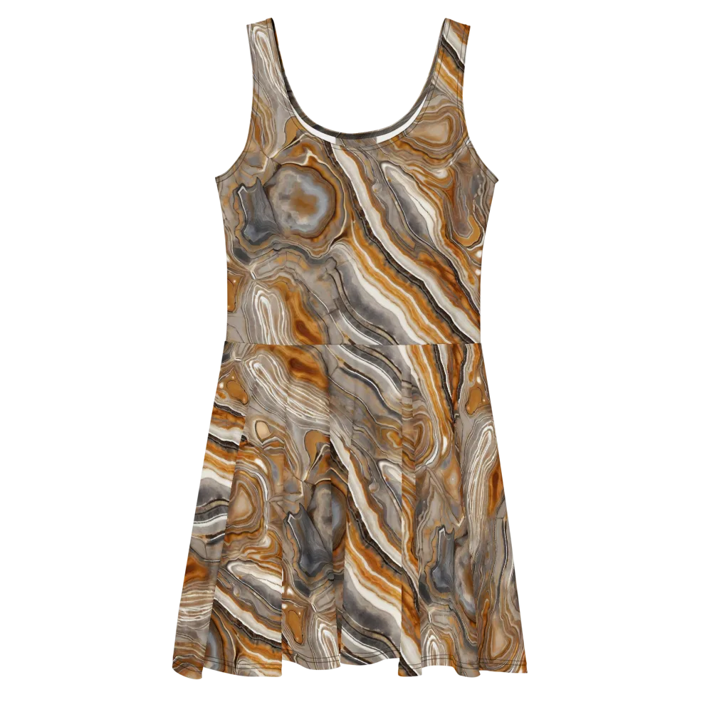 Amber Stratigraphy on Skater Dress — Front
