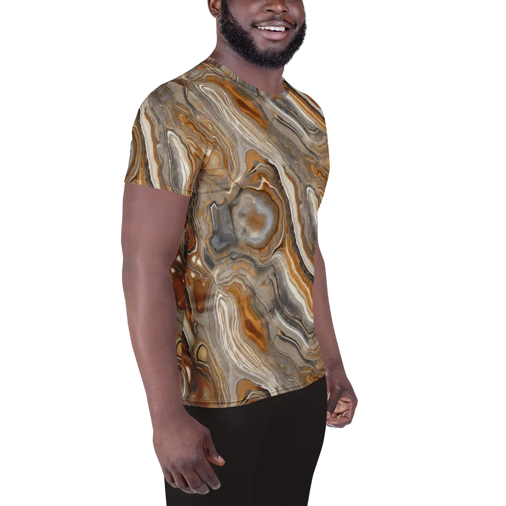 Amber Stratigraphy on Men's Athletic T-Shirt — Right