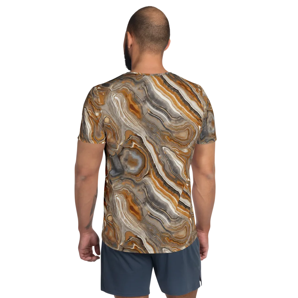 Amber Stratigraphy on Men's Athletic T-Shirt — Back