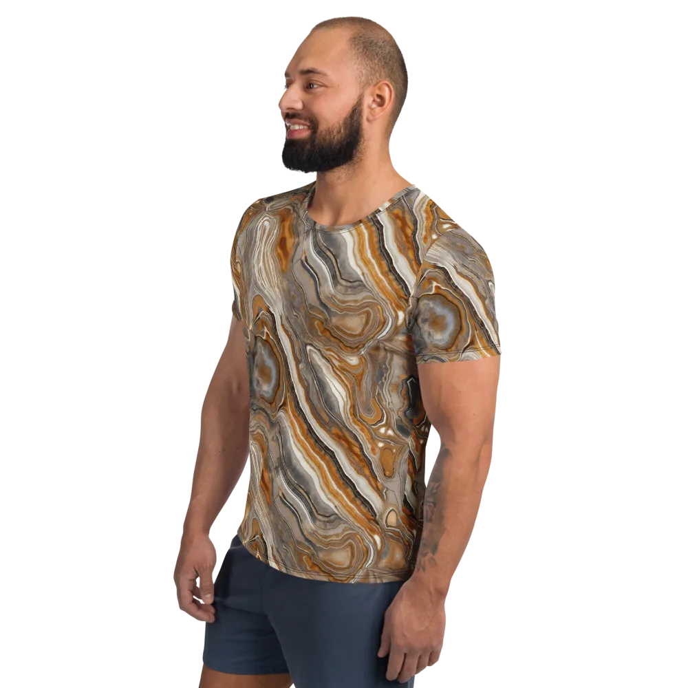 Amber Stratigraphy on Men's Athletic T-Shirt — Left