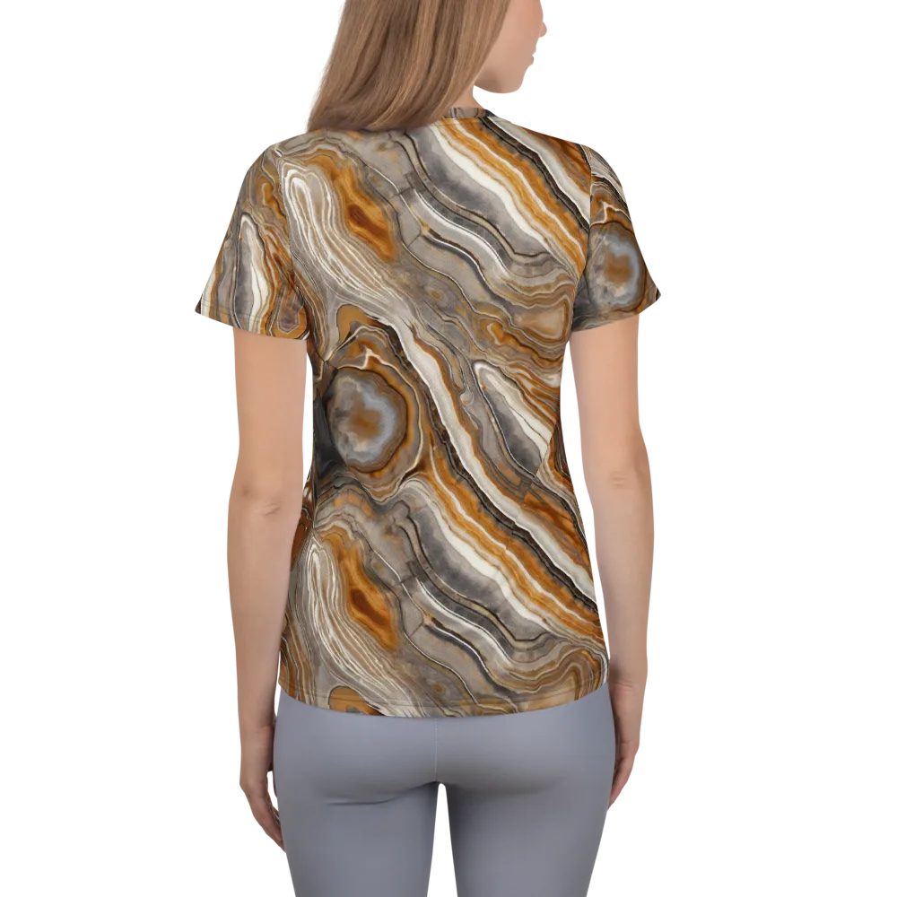 Amber Stratigraphy on Women's Athletic T-Shirt — Back