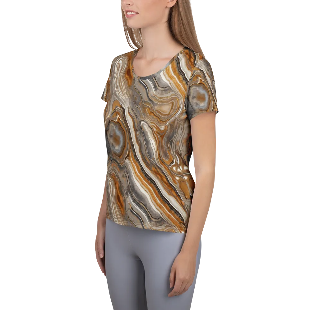 Amber Stratigraphy on Women's Athletic T-Shirt — Left