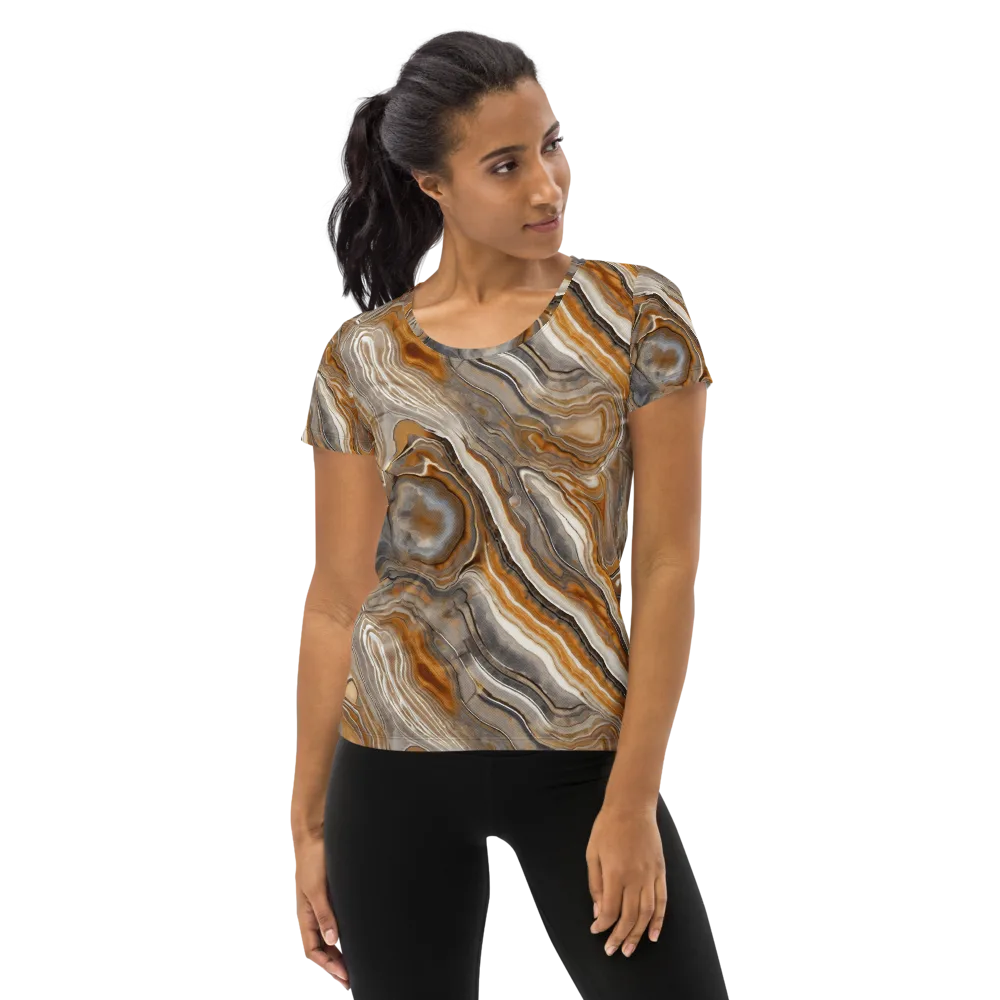 Amber Stratigraphy on Women's Athletic T-Shirt — Front