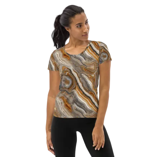 Amber Stratigraphy on a Women's Athletic T-Shirt