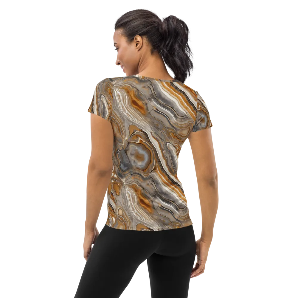 Amber Stratigraphy on Women's Athletic T-Shirt — Back