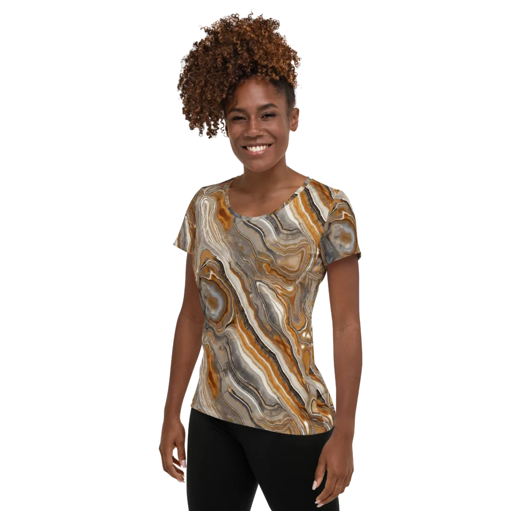Amber Stratigraphy on Women's Athletic T-Shirt — Left