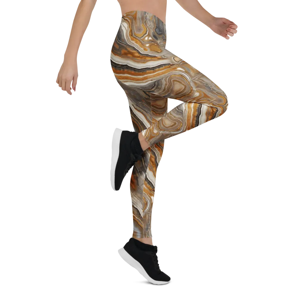 Amber Stratigraphy on Leggings — Right